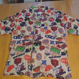 Chicago Bears full button front Hawian style shirt